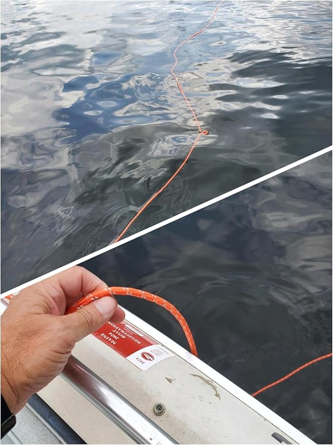 1/4 in (6mm) x 32 Ft (10Meter) Marine Floating Rope for Boating, Fishing, Rafting, Camping, Hiking, Hunting, Anchor, Mooring, Dock Lines, Kayak, Canoe, Rescuing Reflective Orange