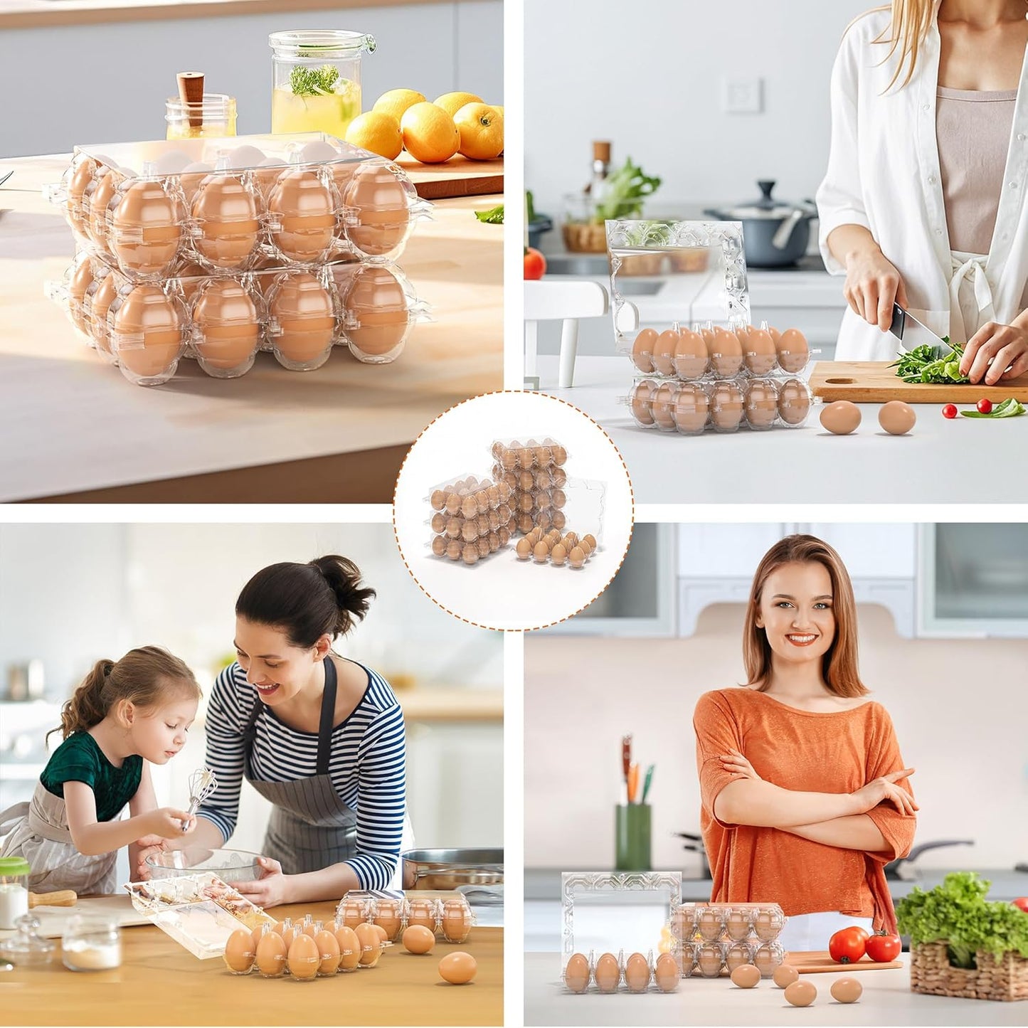 180 Pack Egg Cartons Cheap Bulk, 12 Count Clear Empty Egg Cartons for Fresh Chicken Eggs, 3x4 Grids Reusable Egg Holder Trays for Refrigerator Use, Chicken Farming, Family Storage and Market Purpose