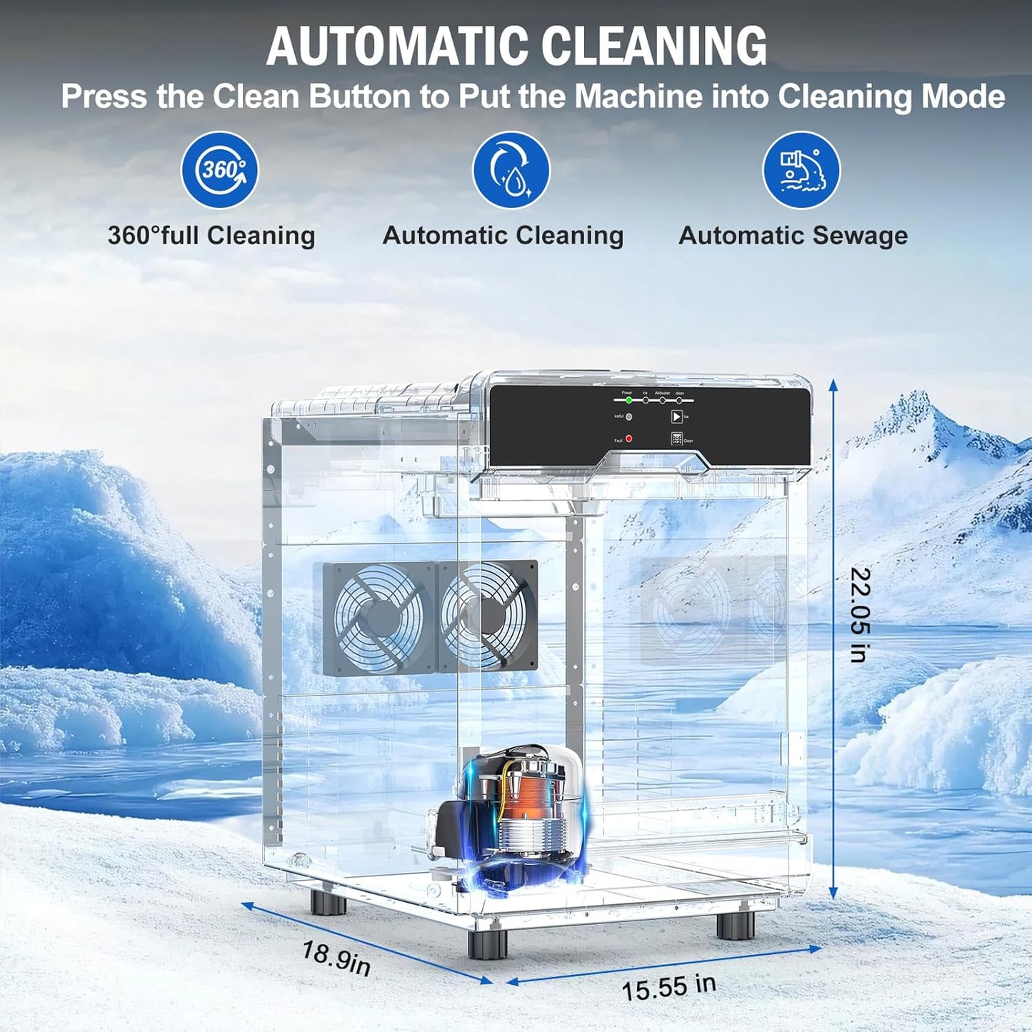 Nugget Ice Maker Countertop, 40 LBS/Day with 10 LBS Storage Bin, Freestanding/Countertop Ice Maker Machine Stainless Steel, Soft Chewable Pellet Ice Machine for Home Bar Kitchen Office, Self-Cleaning