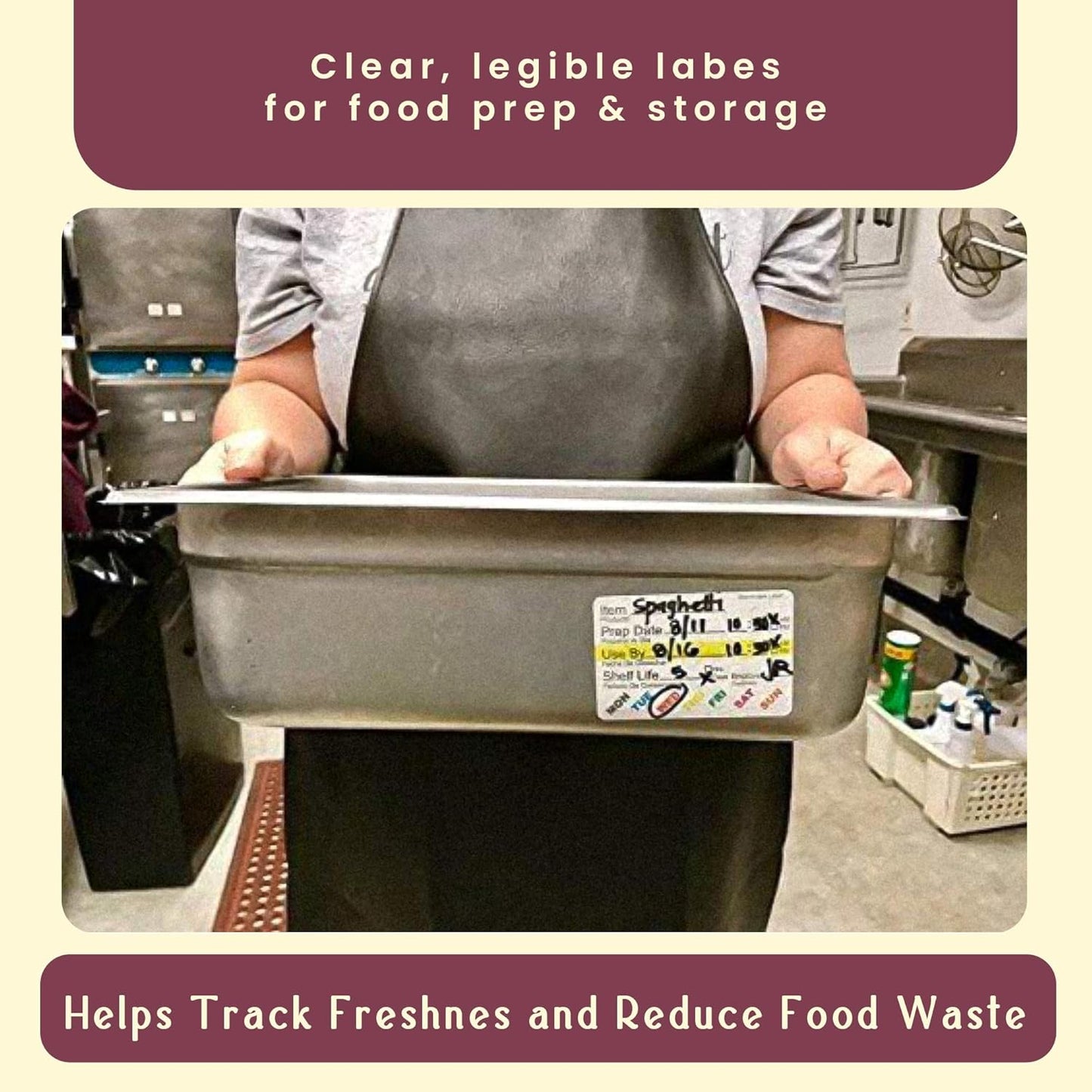 InStockLabels Dissolvable Food Labels - 2” x 3” (2500 Labels) - Rotation Food Stickers for Kitchen & Restaurant Supplies - Ideal for Jar, Containers and Freezer Storage, Kitchen Stickers