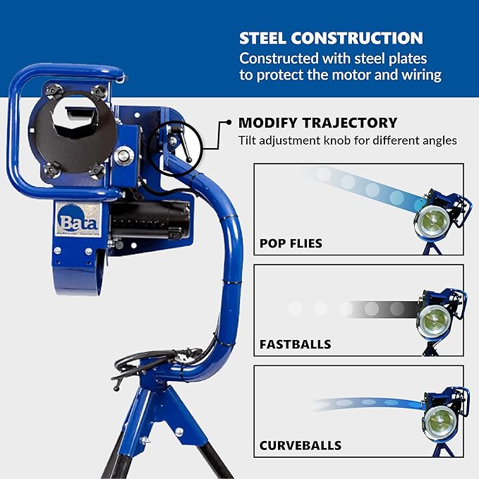 BATA Baseball Wheel Pitching Machine, Youth and Adult Automatic Pitch Machine for Baseballs, Practice Training Equipment