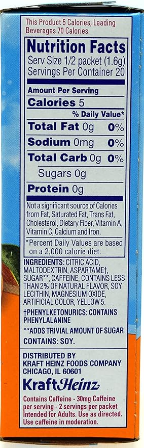Crystal Light On The Go Citrus With Caffeine Drink Mix, 10-Packet Box (Pack of 26)