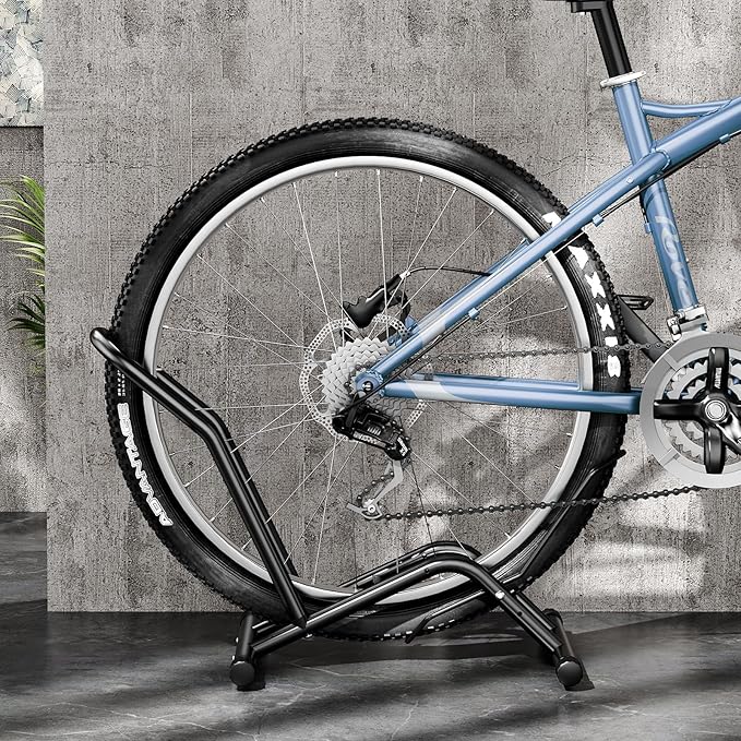Bike Floor Stand Indoor Bike Stand for Garage/Home,Adjustable Bicycle Parking Stand Fit for 16"-29" Wheel Mini/Mountain/Road Bikes Heavy Duty Metal (Size-01)