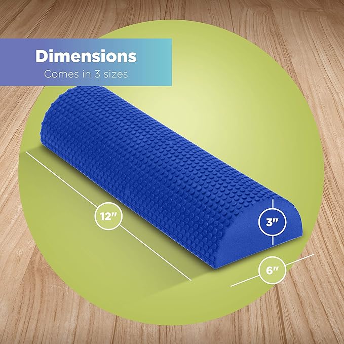 Bean Products High-Density EVA Foam Rollers | Deep Tissue Massager | Myofascial Release Textured Bumps | 18” Half Roller | Made in The USA