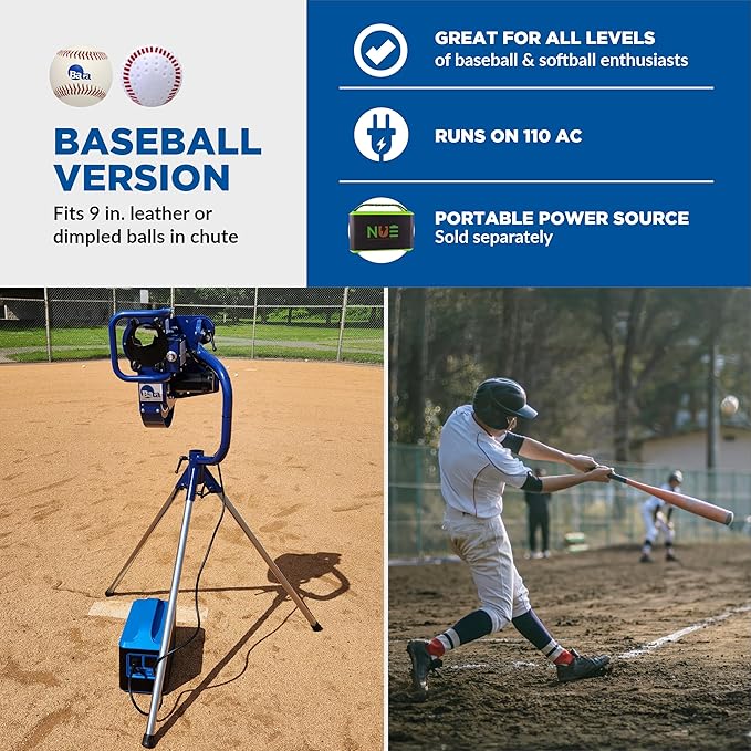 BATA Baseball Wheel Pitching Machine, Youth and Adult Automatic Pitch Machine for Baseballs, Practice Training Equipment