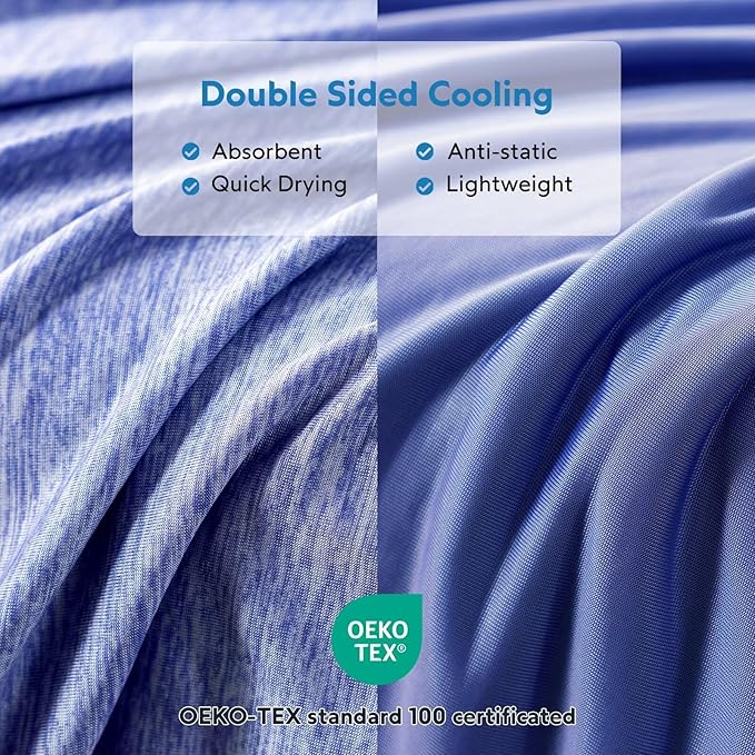 HOMFINE Cooling Blankets for Hot Sleepers - Summer Blanket Thin Lightweight Breathable Soft Double Side Enhanced Cooling for Bed Couch Sofa, Keep Cool for Night Sweats (Dark Blue, 50 x 70 inches)