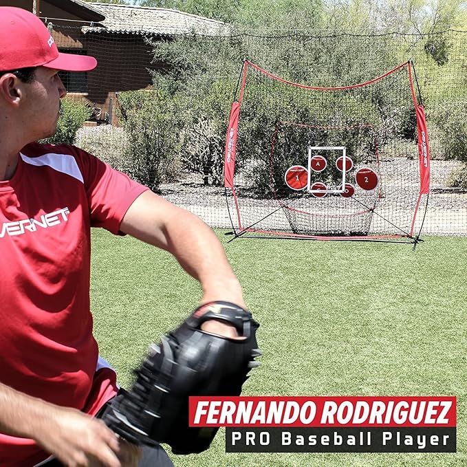 PowerNet Pitching Bundle, Baseball Net with Pitch Perfect Targets & Strike Zone Attachment, Weighted Ball, Softball Baseball Training Equipment to Increase Pitching Accuracy, 3 Net Sizes