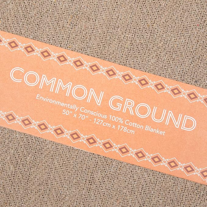 Arkwright Common Ground Bulk Blankets - Pack of 12 - Reversible 100% Cotton All Season Lightweight Couch Bed Throws for Wedding Guests, Travel, and Outdoor Events, 50 x 70 in, Coffee