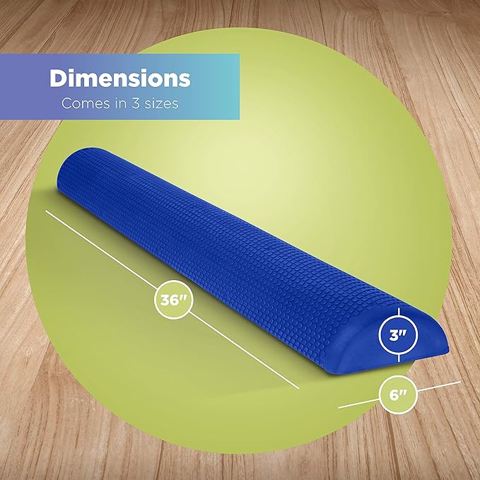 Bean Products High-Density EVA Foam Rollers | Deep Tissue Massager | Myofascial Release Textured Bumps | 36” Half Roller | Made in The USA