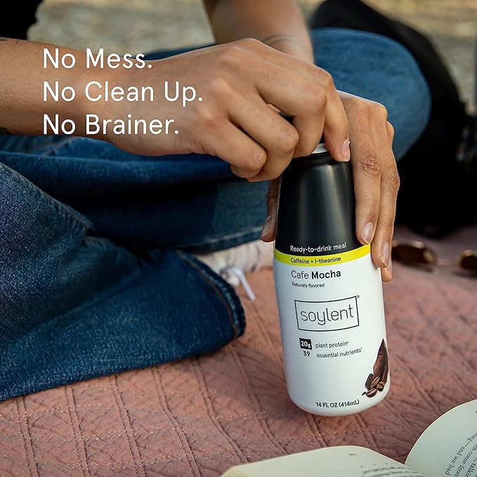 Soylent Complete Coffee Meal Replacement Shake, Cafe Mocha, Ready-to-Drink Plant Based Caffeinated Protein Drink, Contains 20g Vegan Protein and 1g Sugar, 14oz (12 Pack)