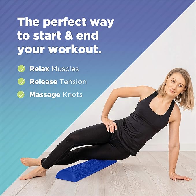 Bean Products High-Density EVA Foam Rollers | Deep Tissue Massager | Myofascial Release Textured Bumps | 36” Half Roller | Made in The USA