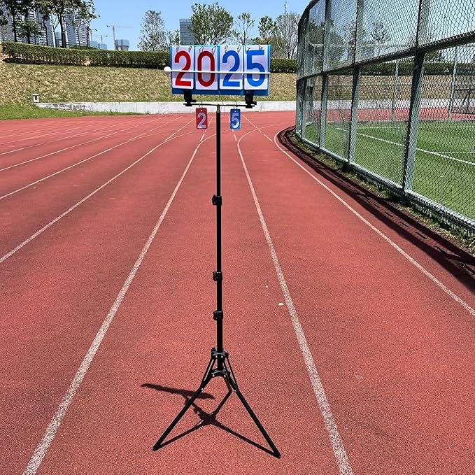 Purple River Manual Flip Scoreboard with Stand and Periods, Score Keeper for Outdoor/Indoor Games or Sports
