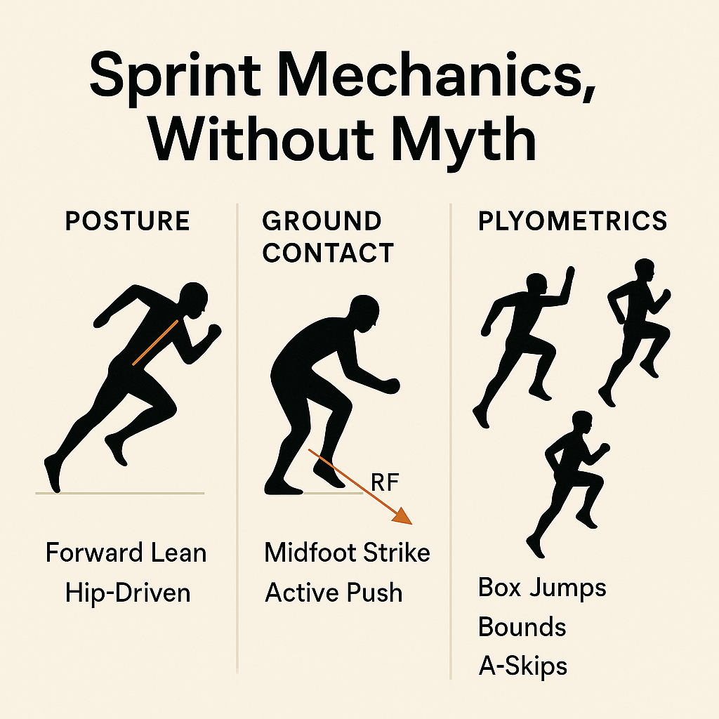 Sprint Mechanics, Without Myth: Posture, Ground Contact, and Plyometrics that Actually Transfer