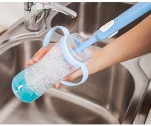 2 Pack Long Bottle Cleaning Brush for Long and Narrow Neck Beer, Wine, Kombucha, Bottles,Nalgene, Pitcher, Carafe, Glass Jars, Brewing Bottle Cleaner,Easy to Clean Corner, 15 to18.5 inch