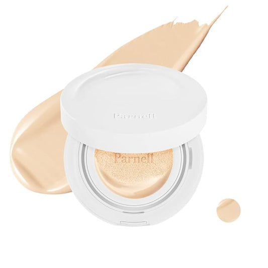 Parnell Cicamanu Serum Cushion - Moisturizing Foundation for Soothing, Coverage, Glass Skin and Lightweight for Sensitive and Dry Skin Pearl Skin (0.52 Fl Oz) (17N)
