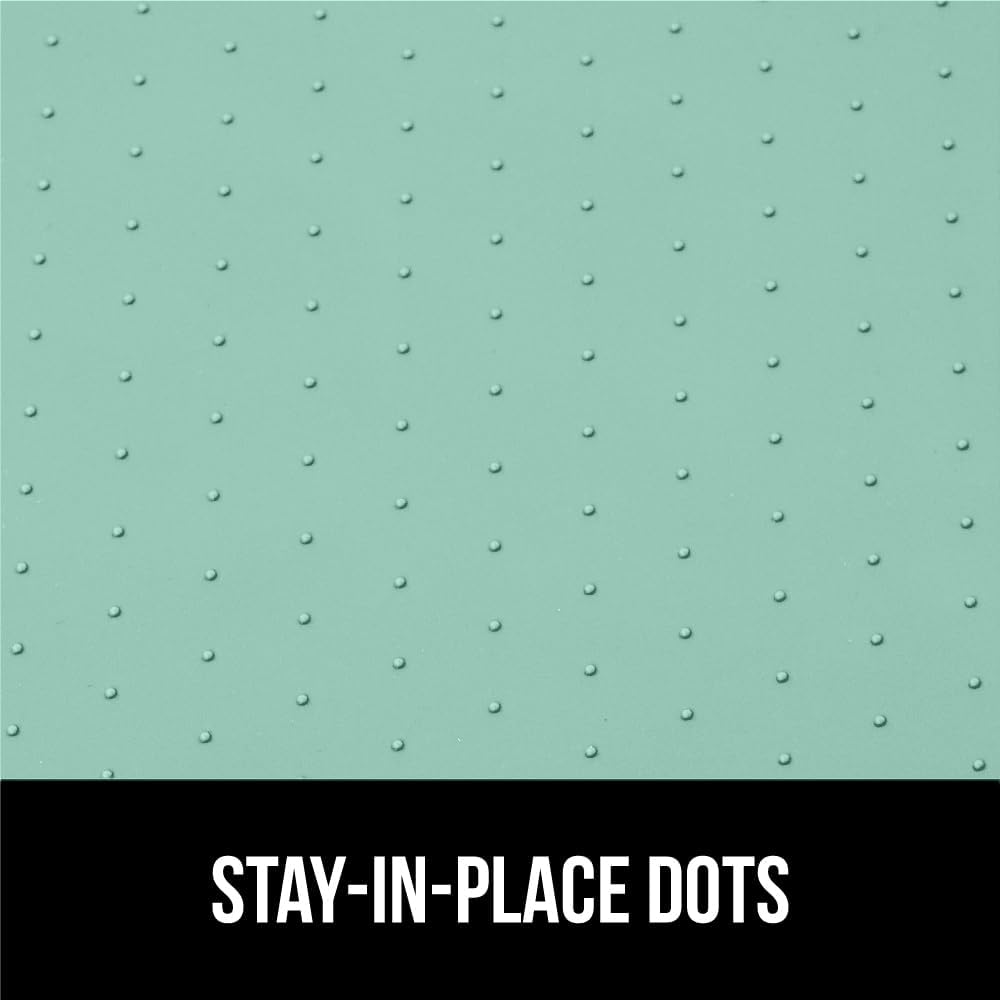 GORILLA GRIP Waterproof Silicone Under Sink Mat with Raised Lip for Kitchen and Bathroom, Cabinet Shelf Liner Stay in Place Mats Dishwasher Safe Drawer Liner, Organizer Tray, 15 x 22 in, Mint