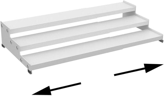 Premium Spice Rack Organizer for Countertops - 3-tier space-saving kitchen organizer for spice jars, oil bottles and utensils 1 Pack White (modern rust-resistant design)