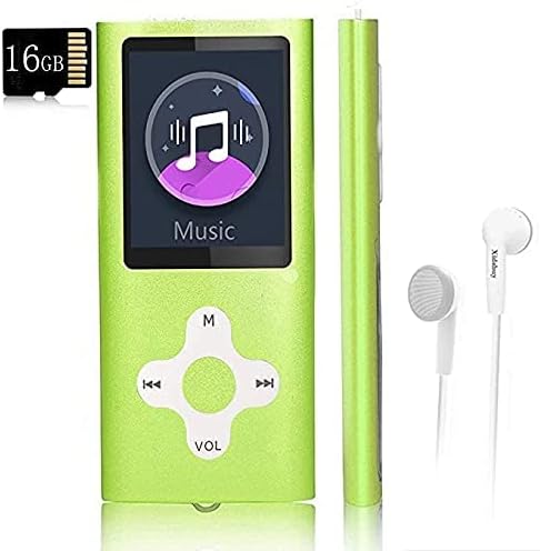 Mp3 Player,Music Player with a 16 GB Memory Card Portable Digital Music Player/Video/Voice Record/FM Radio/E-Book Reader/Photo Viewer/1.8 LCD (Green)