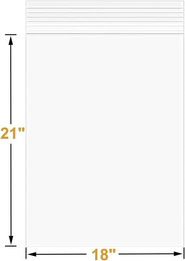 18" x 21" Large Large Thick 2.4 Mil Clear Zip Seal Lock Poly Bags Reclosable Plastic Bags Packaging Clothing T-Shirts Shoes Toys Snack Zipper Bag (30Pack)