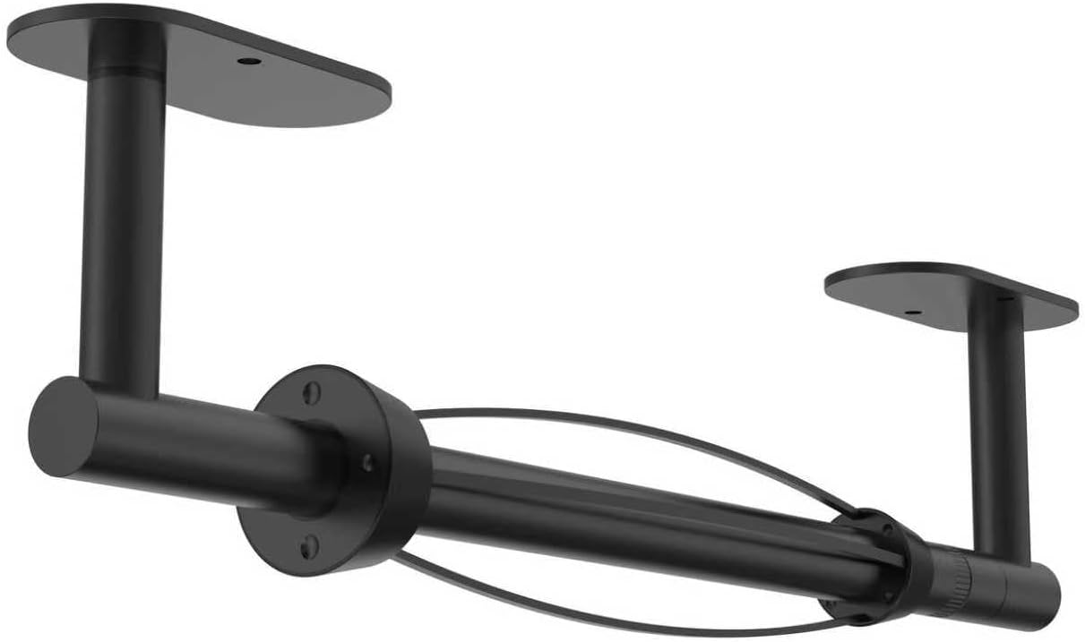 Paper Towel Holder Under Cabinet, Self Adhesive or Wall Mount for Kitchen Bathroom, Stainless Steel Paper Towel Holders with Damping Effect, Single Hand Operable (Matte Black)