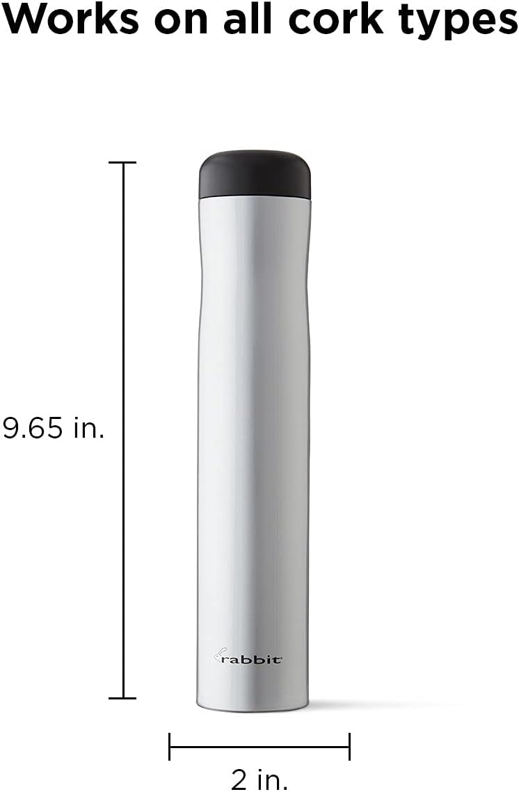 Rabbit Automatic Electric Corkscrew - Hands-Free Wine Opener with Integrated Foil Cutter, Rechargeable Cordless Electric Bottle Opener for All Cork Types - Barware Essential & Kitchen Tools