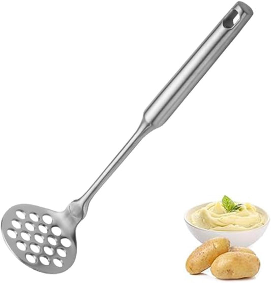 Potato Masher, Stainless Steel Potato Masher,Large Heavy Duty Metal Mashing Utensil Kitchen Tool,Silver,1 Pieces,7.8 Inch