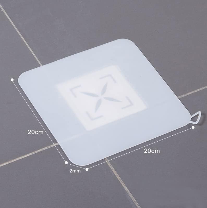 2 Pieces 8 x 8 Inch Silicone Tub Stopper Floor Drain Cover Sewer Anti-Odor Mat Deodorizing Drain Plugs for Kitchen, Bathroom and Laundry
