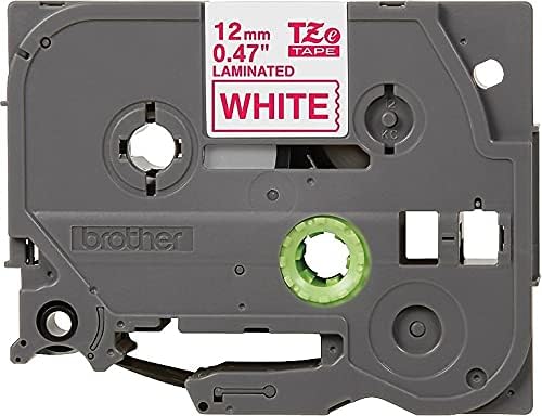 Brother Genuine P-Touch TZE-232 Tape, 1/2" (0.47 mm) Standard Laminated P-Touch Tape, Red on White Laminated for Indoor or Outdoor Use, Water-Resistant 26.2 ft (8m), Single-Pack