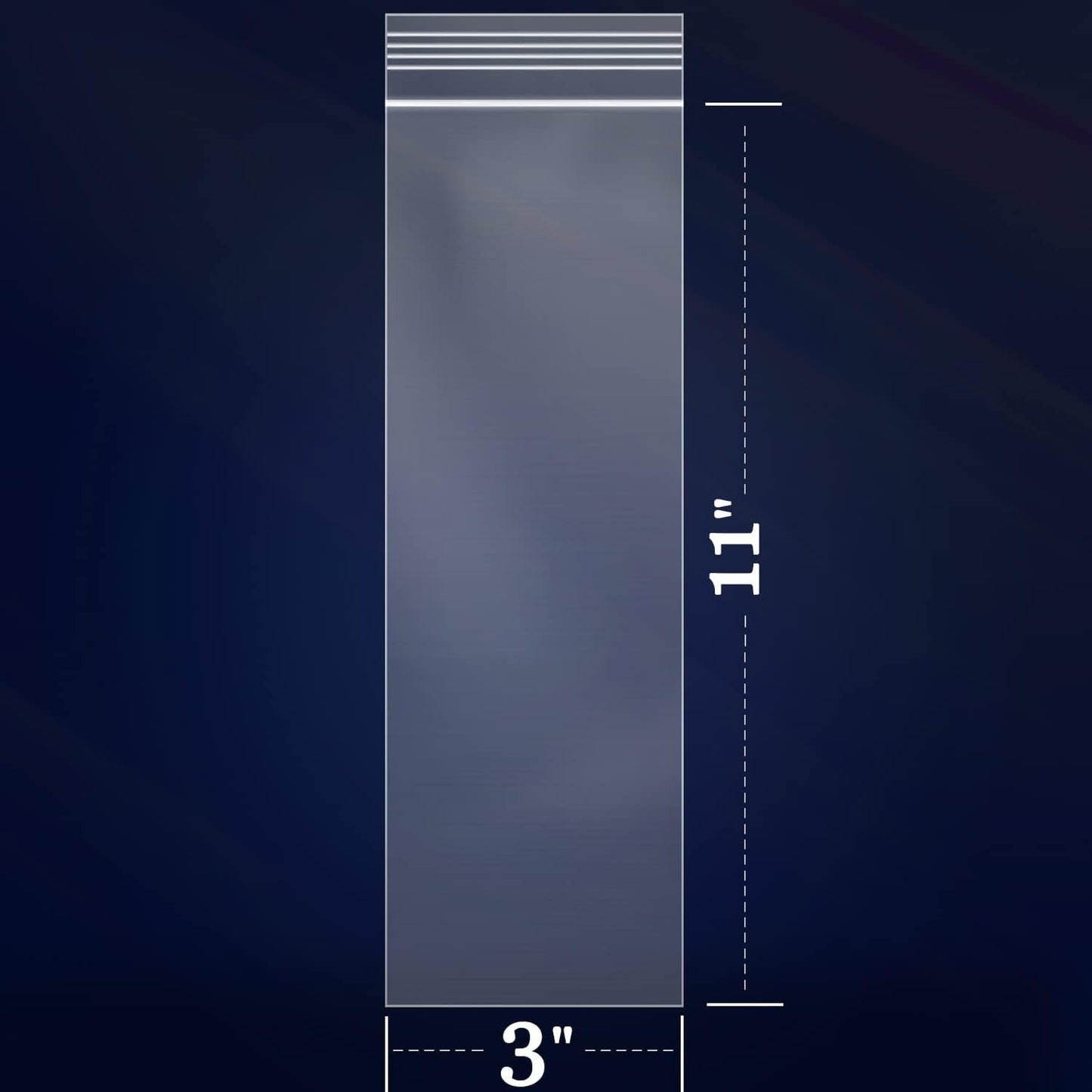 iMailer - 200 Pcs -3" x 11" Incense Bags-Resealable Zip Bags for Snack, Necklaces, Jewelry, Packaging & Shipping