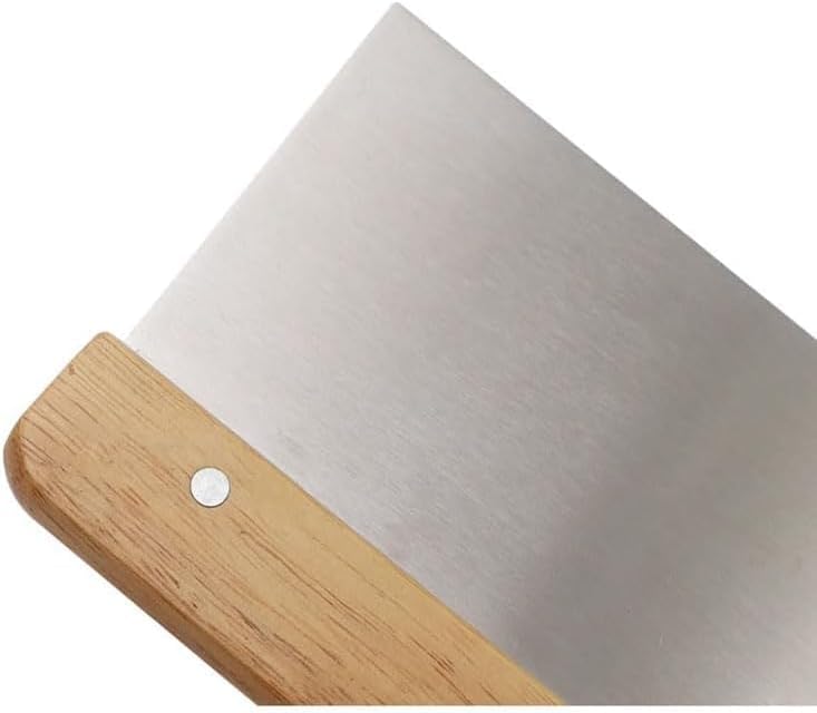 2 Piece of Stainless Steel Scraper & Chopper, Silver Stainless Steel Bench Scraper Dough Pastry Cutter with Wooden Handle, Multipurpose Cake Pizza Bread Separator Knife for Baking and Cooking