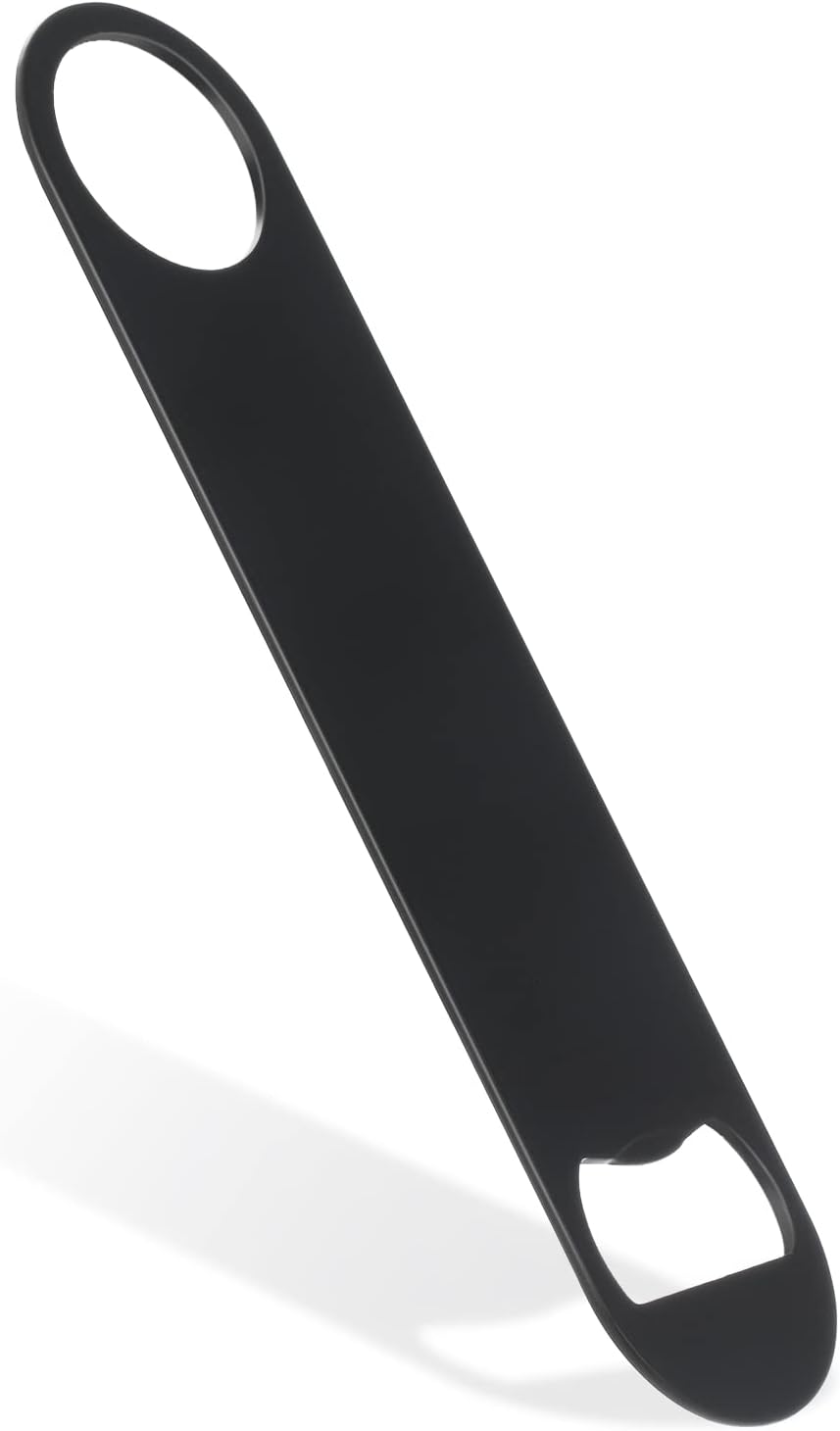 QTLCOHD 20 Pack Flat Bottle Opener 7 Inch Stainless Steel Bottle Openers Bulk Black Beer Bottle Opener Bartender for Kitchen Bar or Restaurant