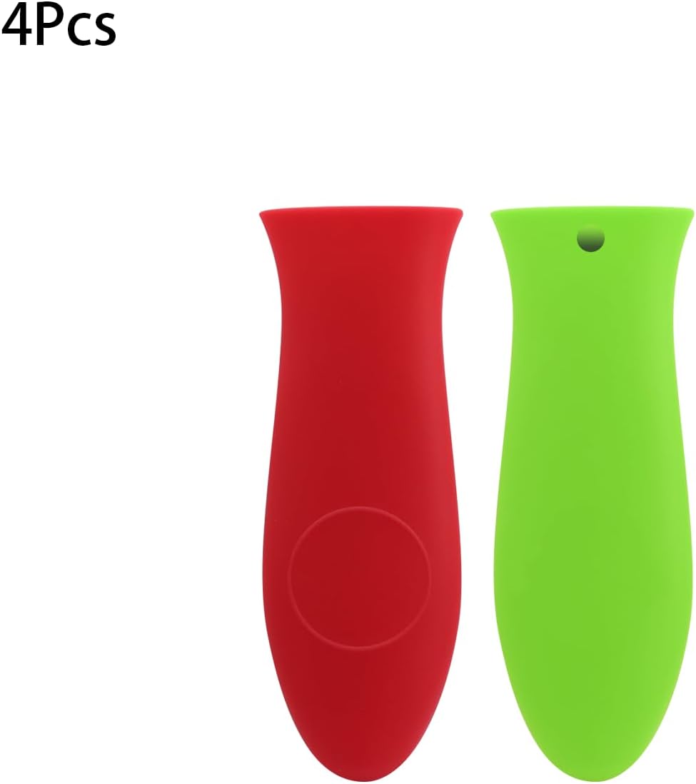Silicone Hot Handle Holder Cast Iron Handle Cover Rubber Pot Handle Sleeve Heat Resistant for Frying Pans Griddles 4Pcs Mixed Color