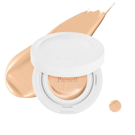 Parnell Cicamanu Serum Cushion - Moisturizing Foundation for Soothing, Coverage, Glass Skin and Lightweight for Sensitive and Dry Skin Pearl Skin (0.52 Fl Oz) (21C)