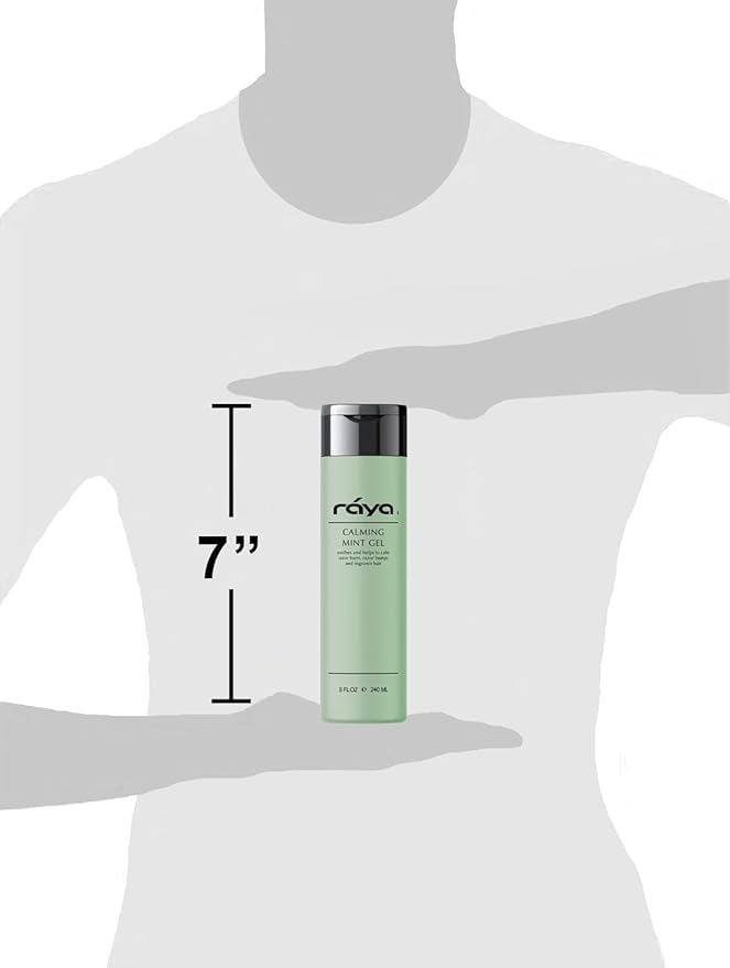 RAYA Calming Mint Gel 8 oz (S-501) | Softening and Soothing Gel | Great for After Shaving and Waxing | Helps Heal Razor Bumps, Razor Burns, and Ingrown Hairs