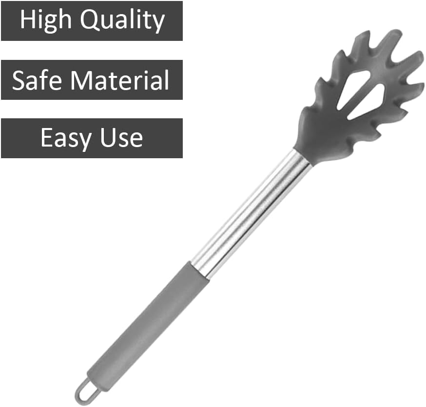 Silicone Pasta Fork, Spaghetti Server, Professional Pasta Server Spoon Heat Resistant Noodle Spoon, Spaghetti Strainer Best Cooking Tools