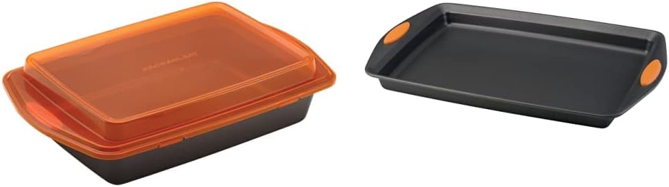 Rachael Ray Bakeware Nonstick Cake Pan With Lid and Cookie Sheet