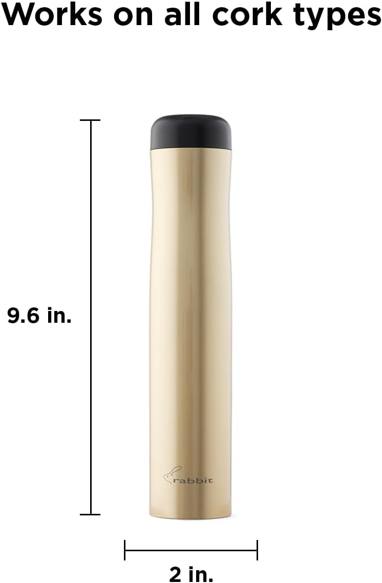 Rabbit Automatic Electric Corkscrew - Hands-Free Wine Opener with Integrated Foil Cutter, Rechargeable Cordless Electric Bottle Opener for All Cork Types - Barware Essential & Kitchen Tools