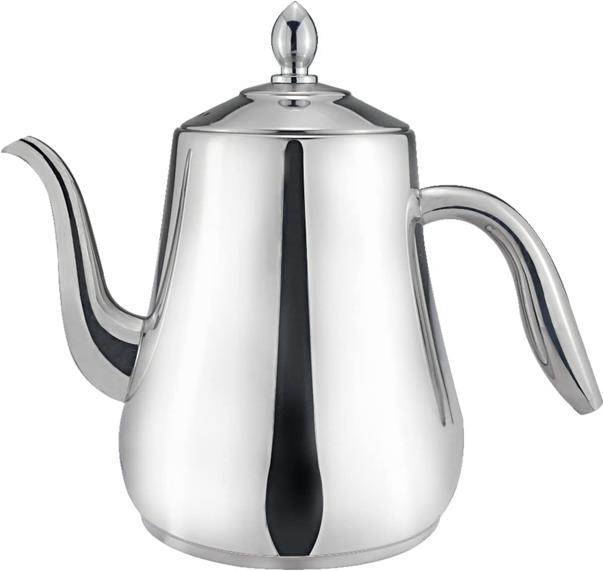 SANQIAHOME Stainless Steel Teapot with strainer Tea Pot With Removable Infuser or filter for Loose Leaf and Tea Bags cold water Pitcher Tea Maker Dishwasher Safe (silver, 1550ml(51Oz))
