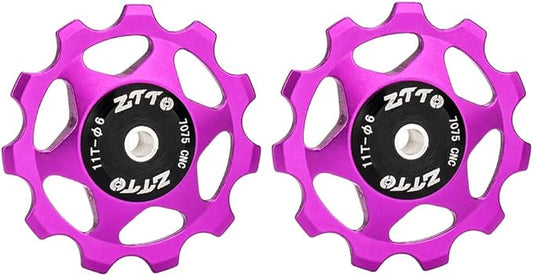 ZTTO Guide Pulley Bike Rear Derailleur Pulley Wheels, Colorful Aluminum Alloy 11T 13T CNC Road Bike Guide Roller Bicycle Derailleur 4mm 5mm 6mm for MTB, Road Bike