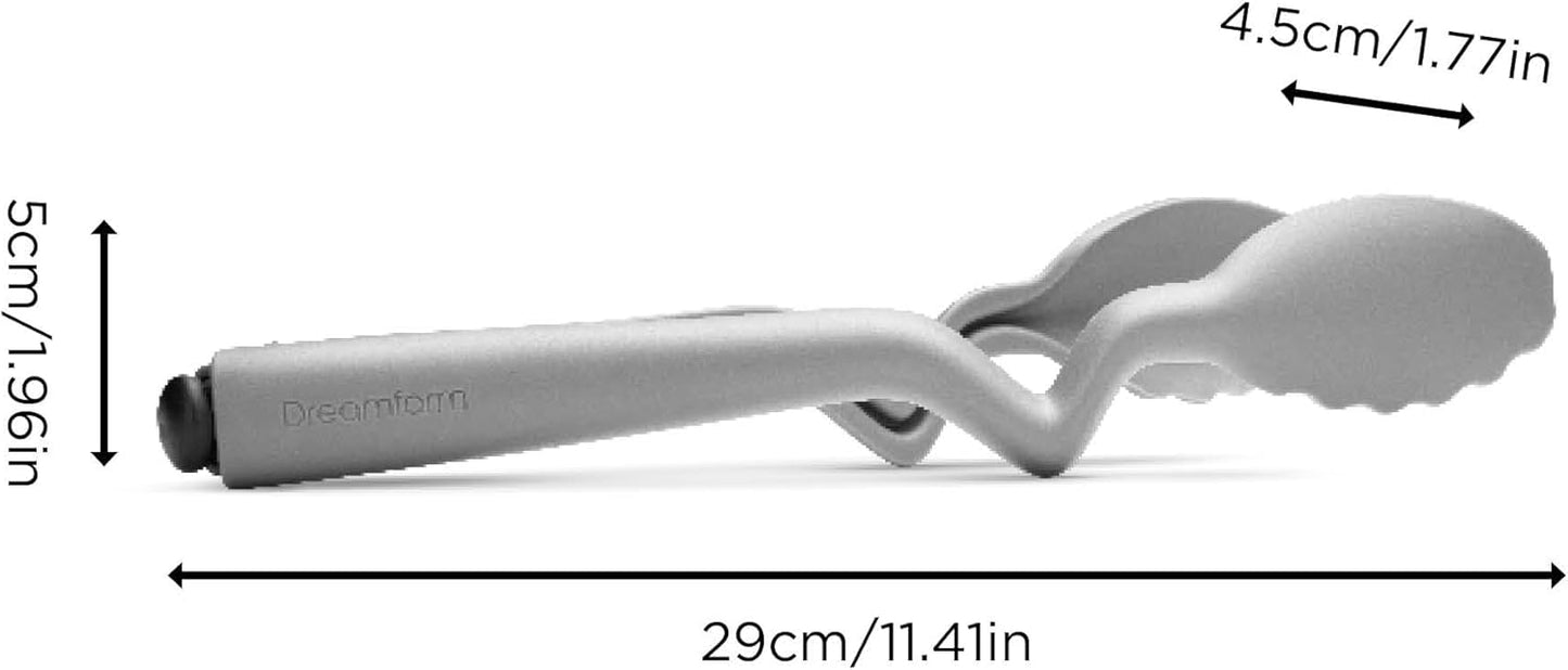 Dreamfarm Clongs Lite Nylon Kitchen Cooking Tongs with Click-Lock Open & Close - 10.5" Gray