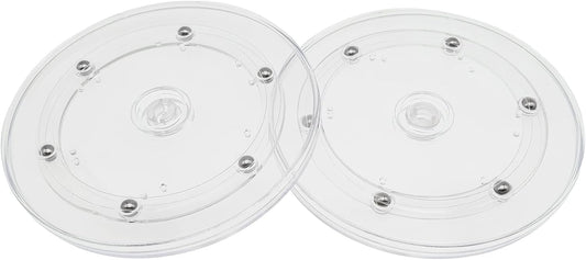 2 Pack 4" Lazy Susan Turntables Acrylic Ball Bearing 360 Degree Rotating Tray for Spice Rack Table Cake Kitchen Pantry Decorating (Transparent)