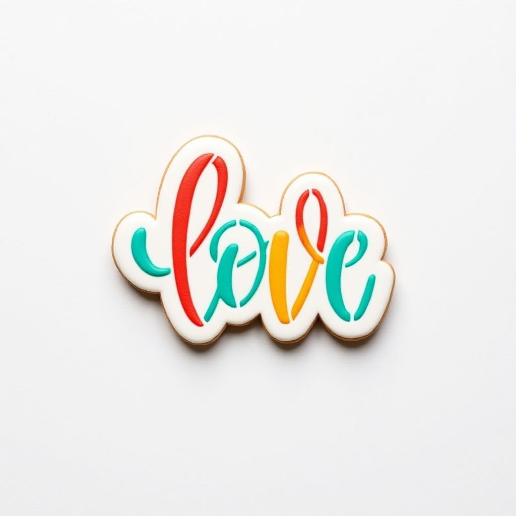 Love Cookie cutter and stencil set Baking Valentine stencils and cutters bundle DIY bakery decorating kit Cookie cutter with stencils Icing stencil and cookie cutter combo (Love)