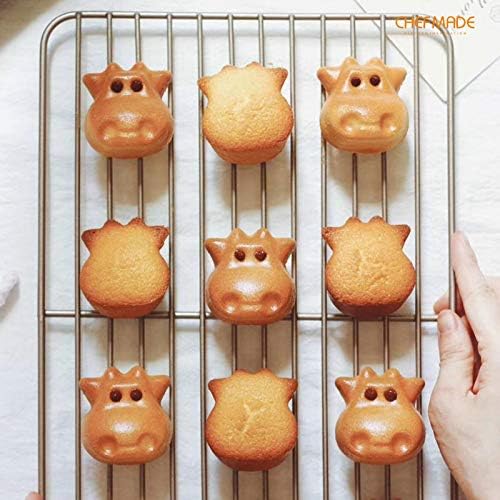 CHEFMADE Baking and Cooling Rack, 12.2-Inch Non-Stick Rectangle Wire Rack for Oven Baking (Champagne Gold)