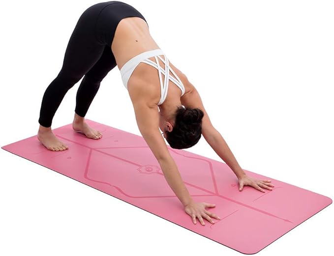 Liforme Original Yoga Mat – Free Yoga Bag Included - Patented Alignment System, Warrior-like Grip, Non-slip, Eco-friendly, sweat-resistant, long, wide, 4.2mm thick mat for comfort