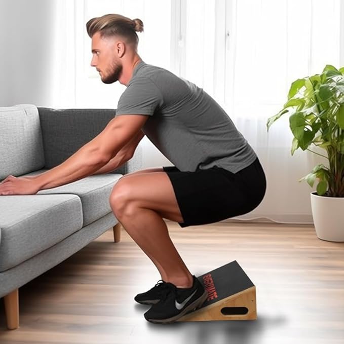 Slant Board Calf Stretcher, Non-Slip Heel Elevated Squat Wedge Block for Weightlifting and Calf Stretching