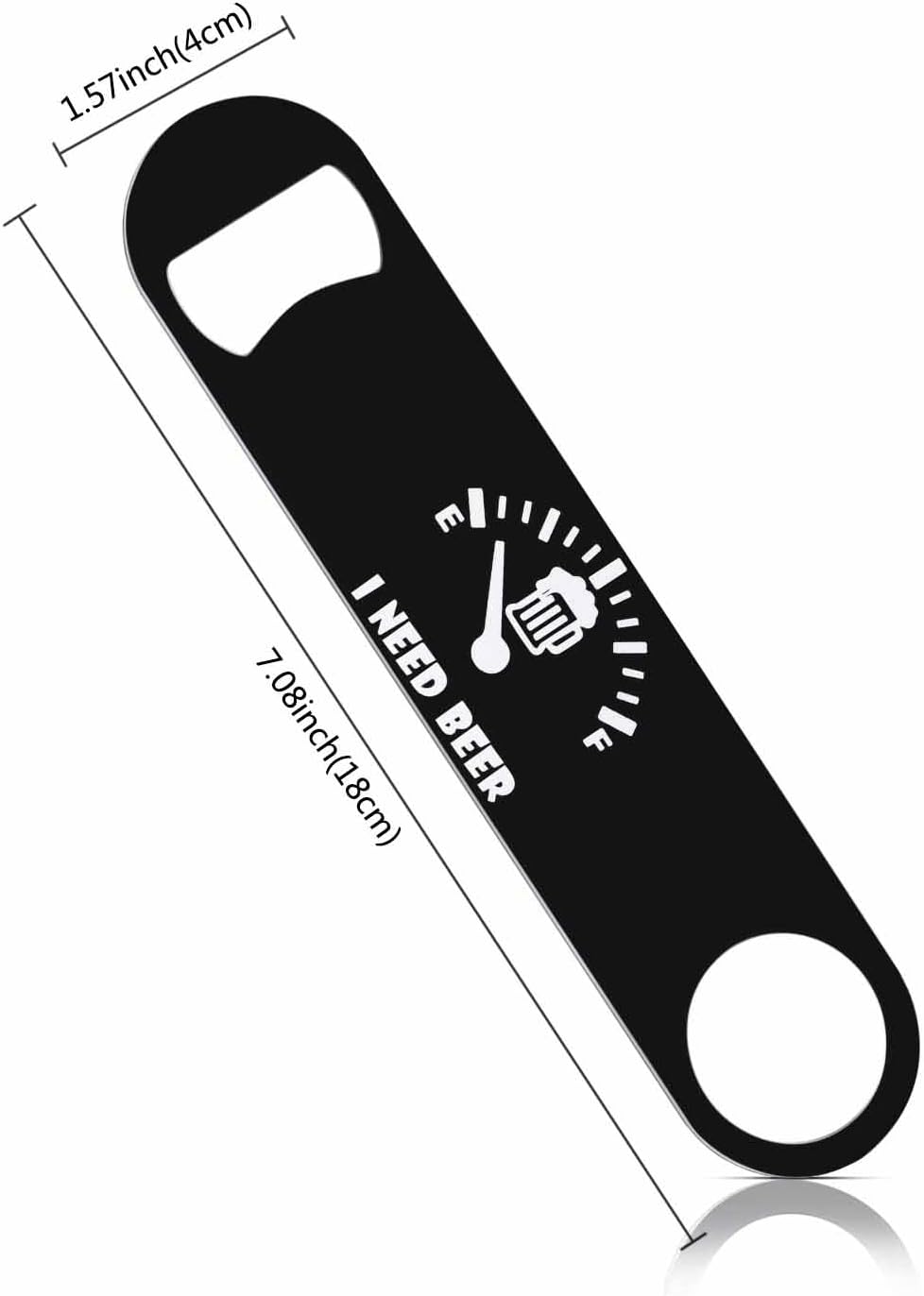 I Need Beer Stainless Steel Bottle Opener Beer Fuel Design Lnspirational Black Flat Beer Bottle Opener Keychain for Home Kitchen Bar Restaurant Party Birthday Gift