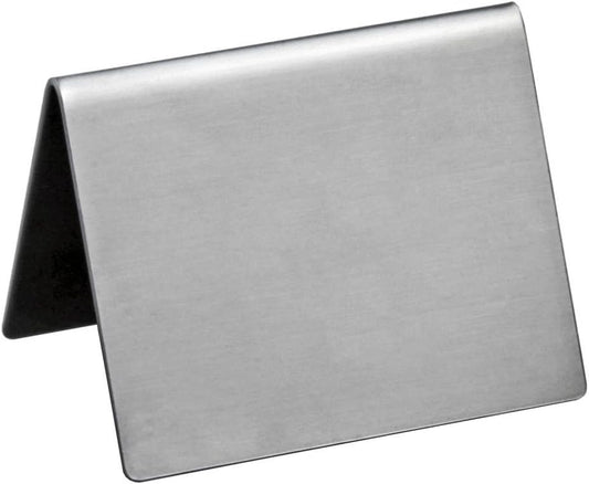 New Star Foodservice Stainless Steel Table Tent Sign (Silver (Plain), 2"x 2" (Set of 6))
