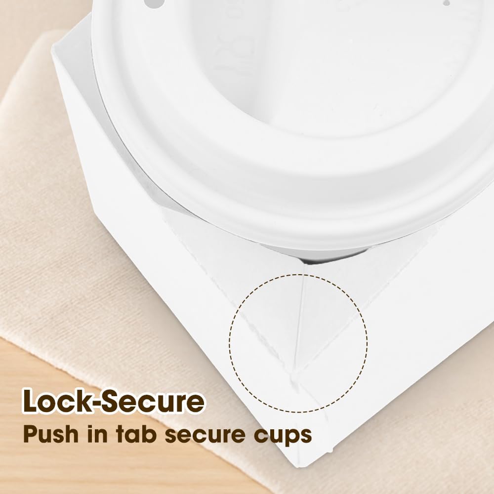 15Pcs -2 Cup Drink Carrier with Handle - Paper Cup Holder, Coffee Carriers Tray for Drinks, Disposable Takeaway Cardboard Holders To Go for Food Delivery, Uber Eats/Door Dash Two or 4 Kraft Paperboard