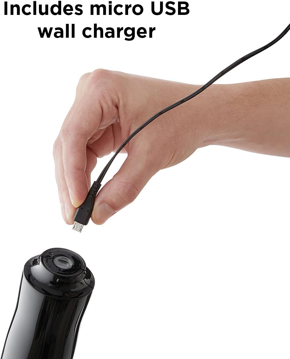 Rabbit Automatic Electric Corkscrew Wine Opener, Cordless Rechargeable, One-Touch Operation, Sleek Shiny Black Finish, Easy to Use for Wine Lovers