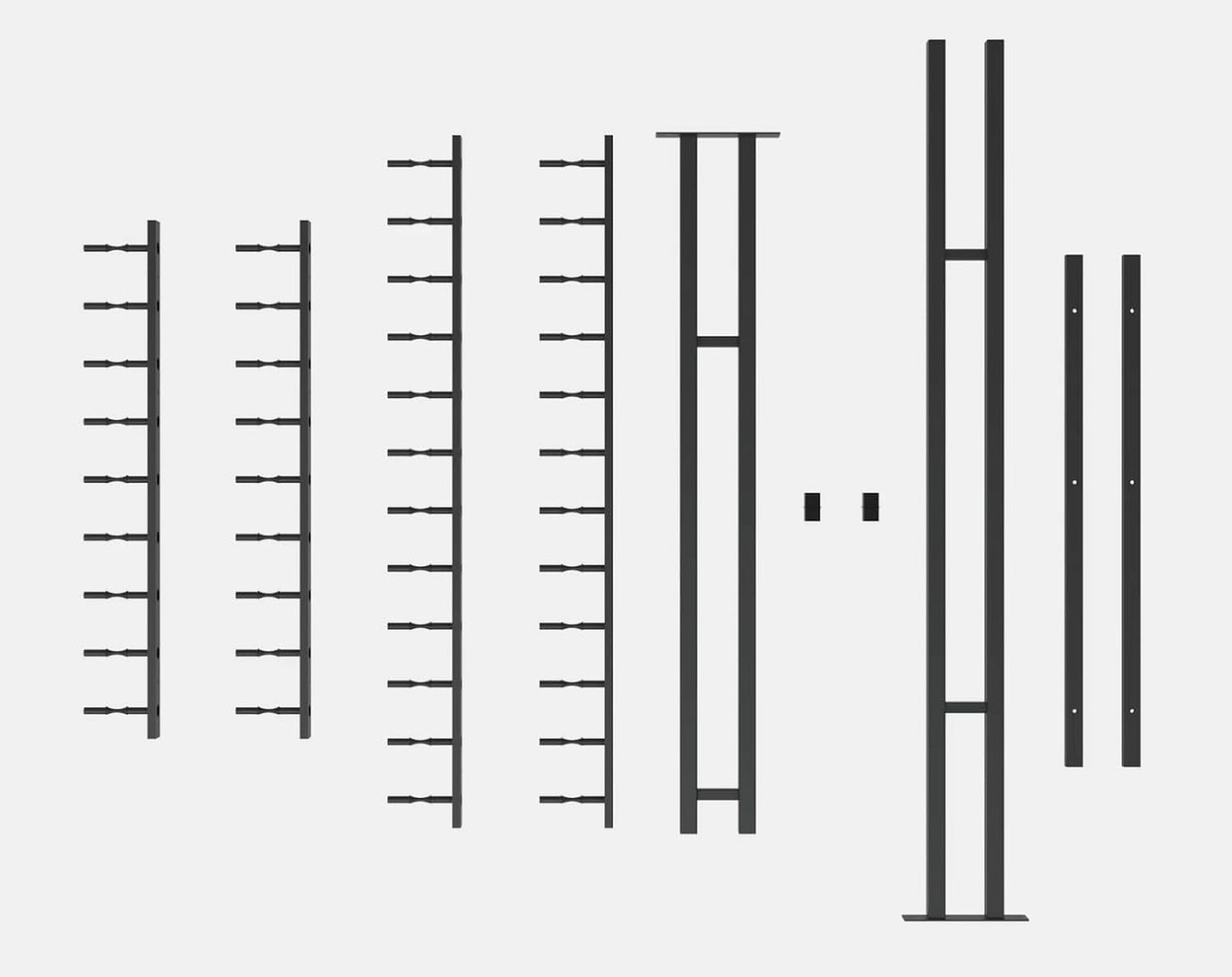 Ultra Wine Racks Floor-to-Ceiling Mount Display (2 Side, Triple Deep, Black, Holds 126 Wine Bottles) - Modern Metal Wine Storage for Wine Cellars, Home Bars, Kitchens, & Dining Rooms